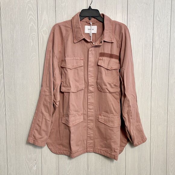Pistola Briana Clay Pink Utility Jacket Shirt Jacket Size Large NWT - Picture 2 of 7